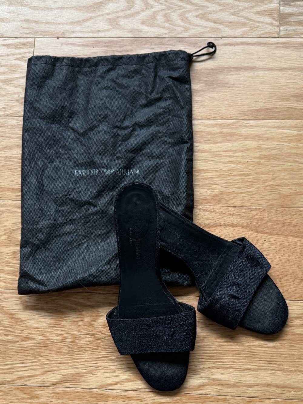 Emporio Armani Black Evening Slide - Vintage 2001 Collection
